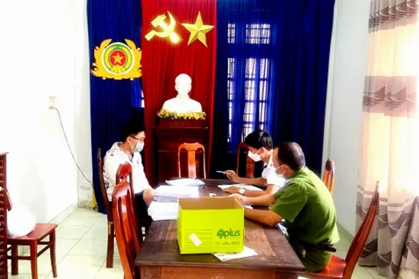 Đối tượng G.V.Q tại cơ quan công an