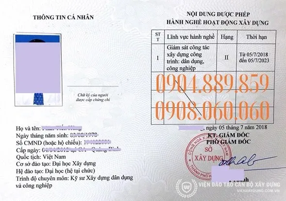 Chứng chỉ hành nghề tư vấn giám sát thi công xây dựng