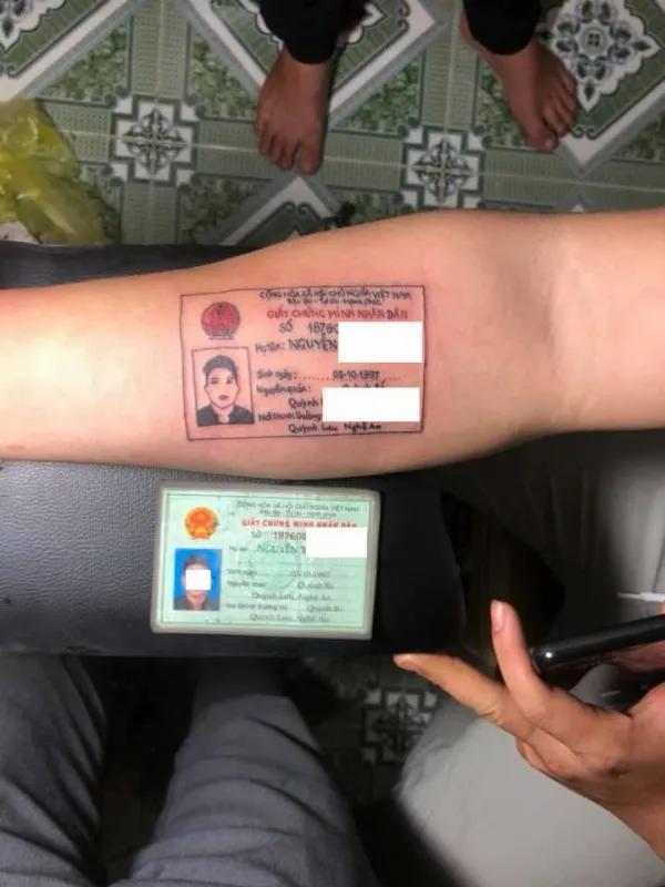 Hình xăm chứng minh thư nhân dân