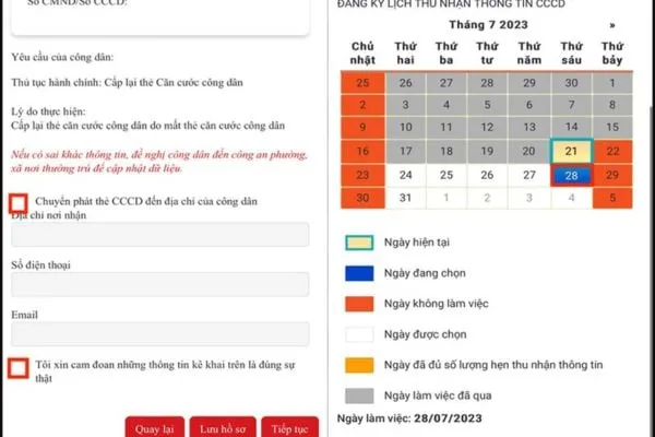 Xác nhận thông tin chi tiết