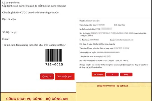 In phiếu để hoàn tất hồ sơ