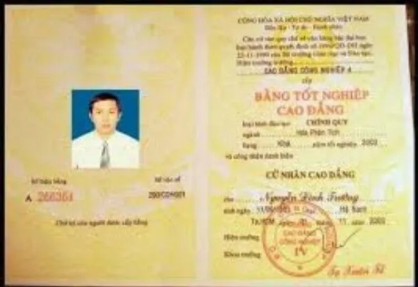 Hình ảnh mẫu bằng cao đẳng