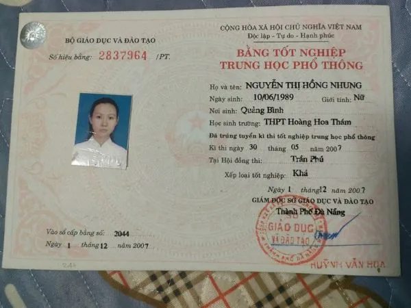 Dịch vụ làm bằng cấp 3 phôi thật tại Đà Nẵng