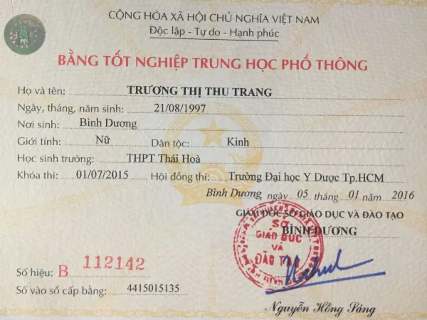 Dịch vụ làm bằng cấp 3 tại Bình Dương tối ưu cho mọi nhu cầu