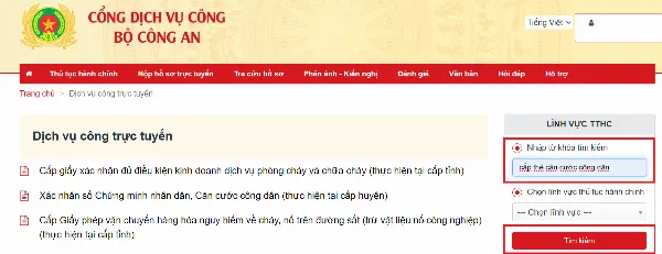 Tìm kiếm dịch vụ