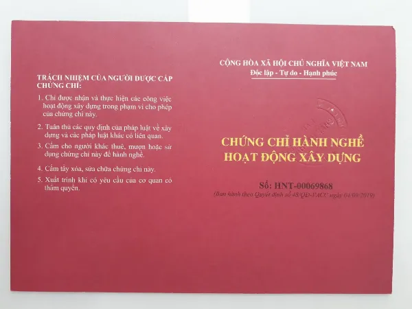 Chứng chỉ hành nghề xây dựng