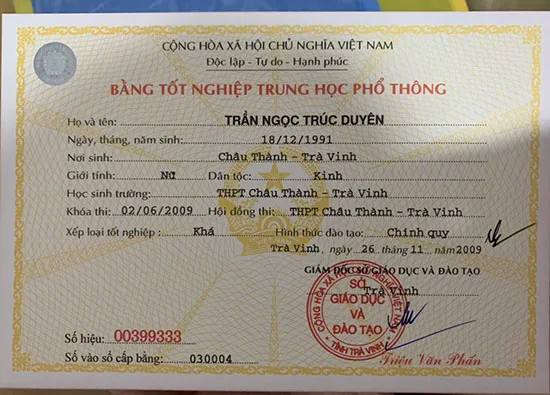Quá trình nhận bằng nhanh chóng