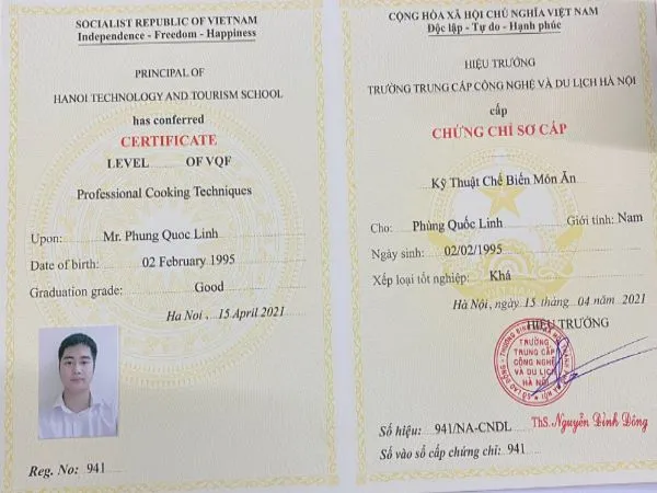 Hoàn thiện chứng chỉ nấu ăn với quy trình minh bạch và nhanh chóng.