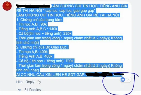 Hệ lụy của việc mua chứng chỉ tiếng Anh giả