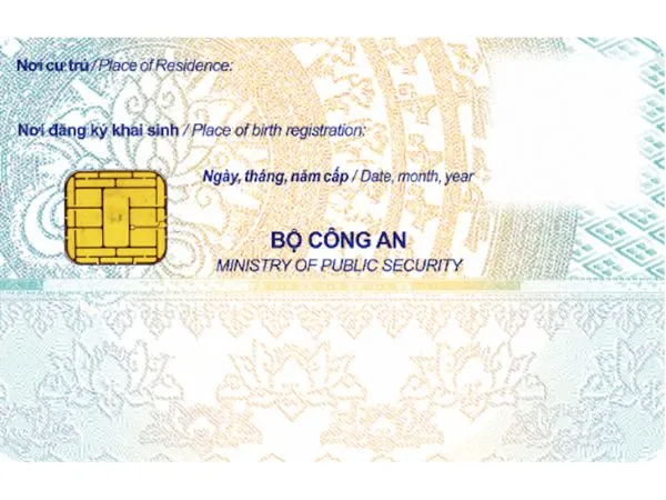 Mặt sau mẫu thẻ căn cước mới