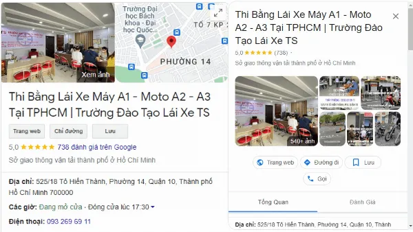 Thi thực hành tại các địa điểm đạt chuẩn